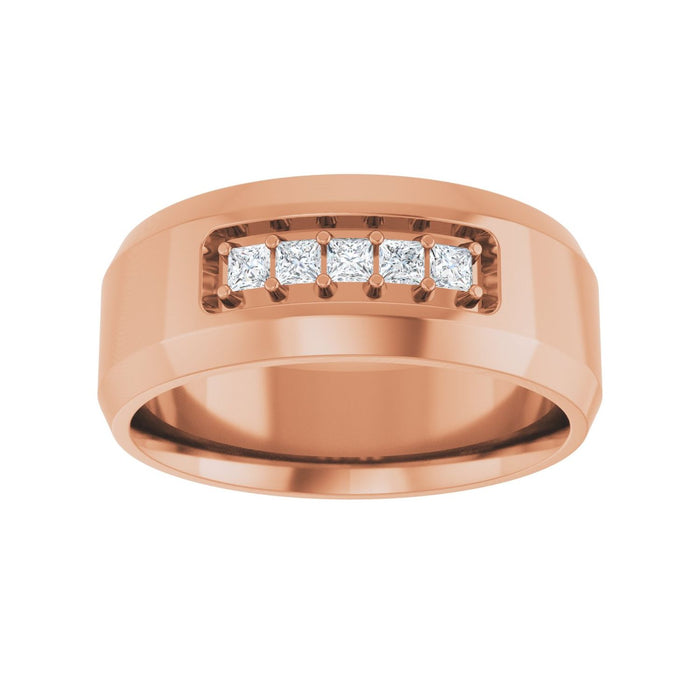 14K Rose Gold 1/5 CTW Lab-Grown Diamond Band