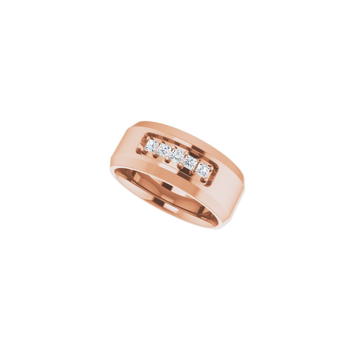 14K Rose Gold 1/5 CTW Lab-Grown Diamond Band