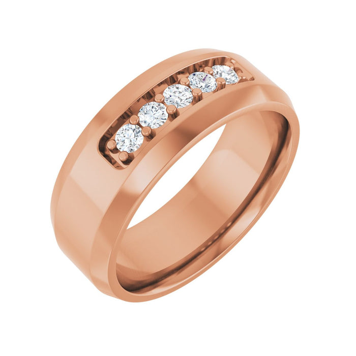 14K Rose Gold 1/6 CTW Lab-Grown Diamond Band