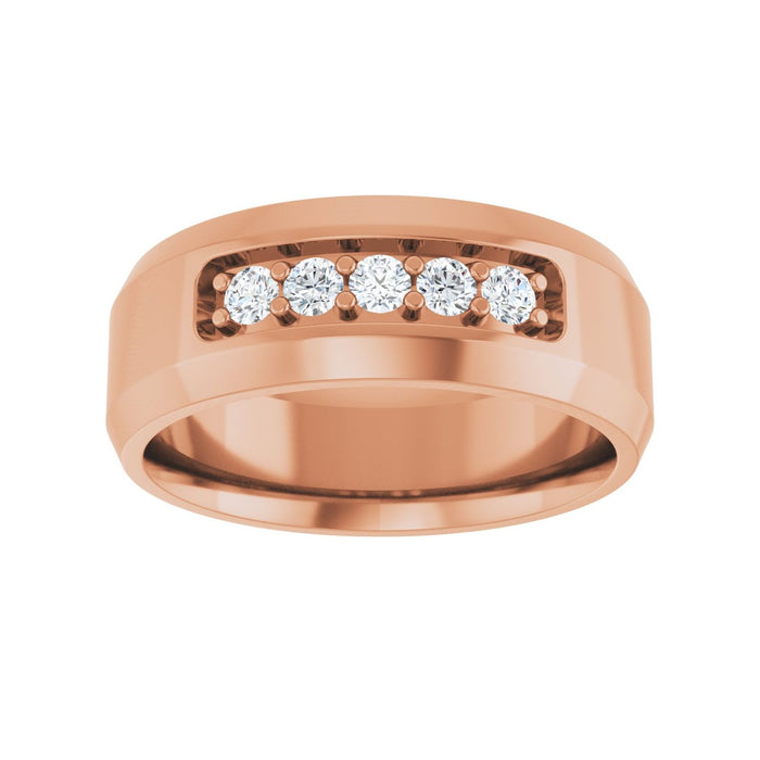 14K Rose Gold 1/6 CTW Lab-Grown Diamond Band