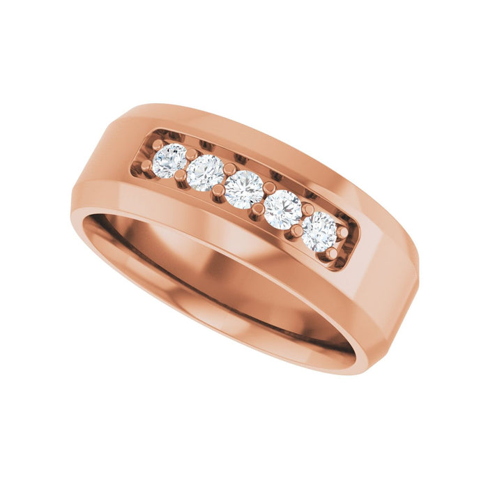 14K Rose Gold 1/6 CTW Lab-Grown Diamond Band