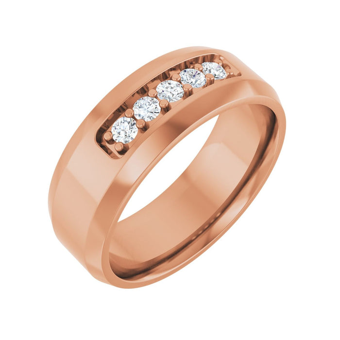 14K Rose Gold 1/6 CTW Lab-Grown Diamond Band