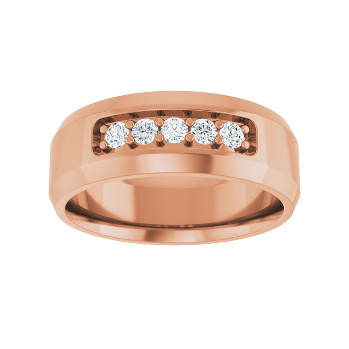14K Rose Gold 1/6 CTW Lab-Grown Diamond Band