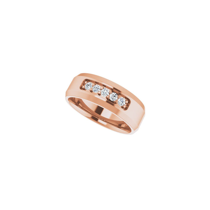 14K Rose Gold 1/6 CTW Lab-Grown Diamond Band
