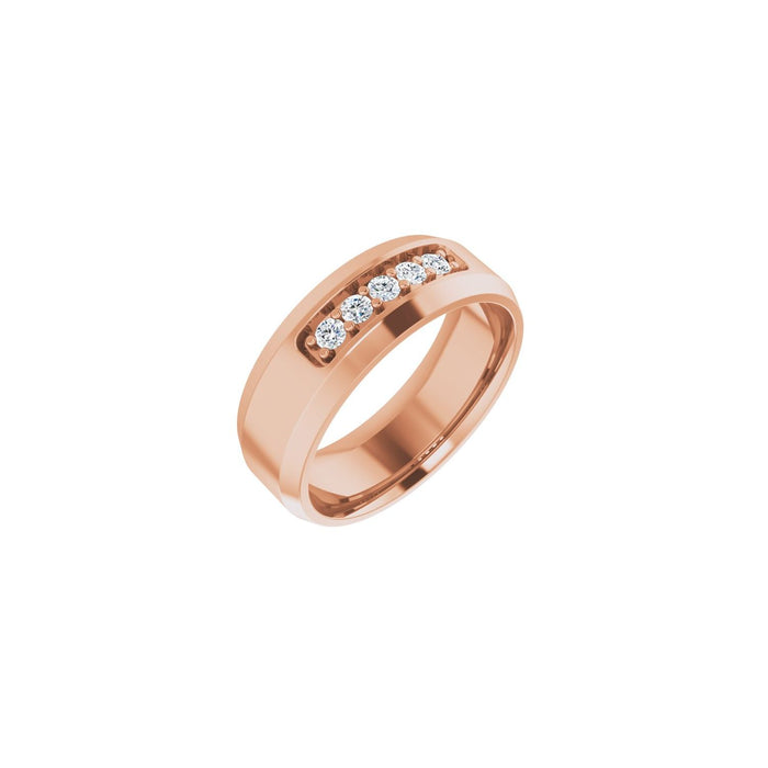 14K Rose Gold 1/6 CTW Lab-Grown Diamond Band