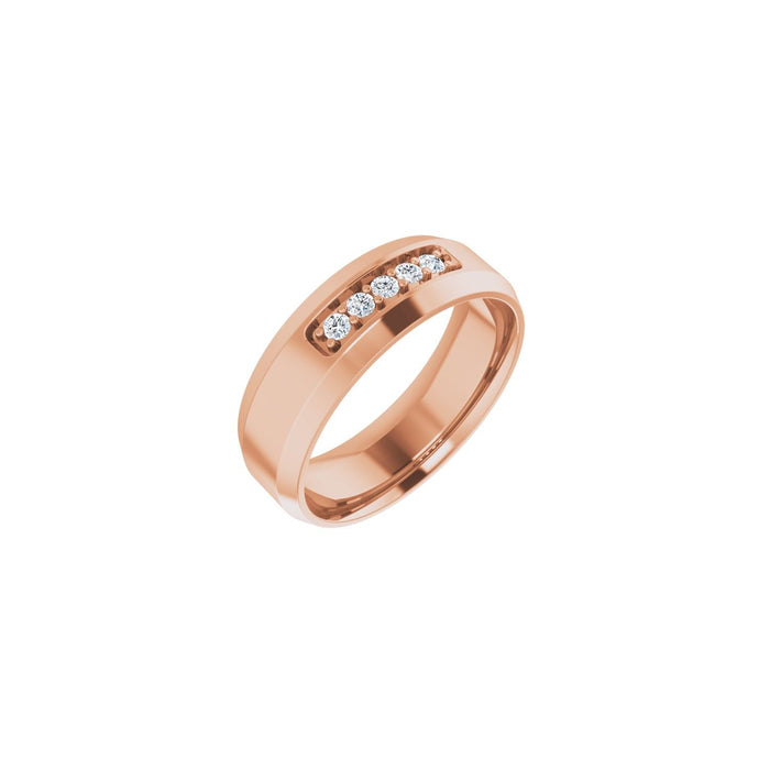14K Rose Gold 1/6 CTW Lab-Grown Diamond Band