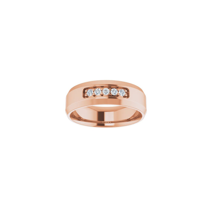 14K Rose Gold 1/6 CTW Lab-Grown Diamond Band