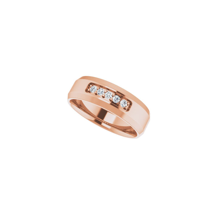 14K Rose Gold 1/6 CTW Lab-Grown Diamond Band