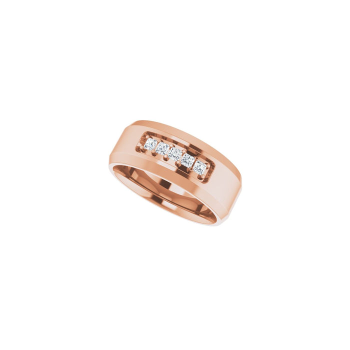 14K Rose Gold 1/5 CTW Lab-Grown Diamond Band