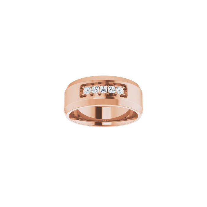 14K Rose Gold 1/5 CTW Lab-Grown Diamond Band