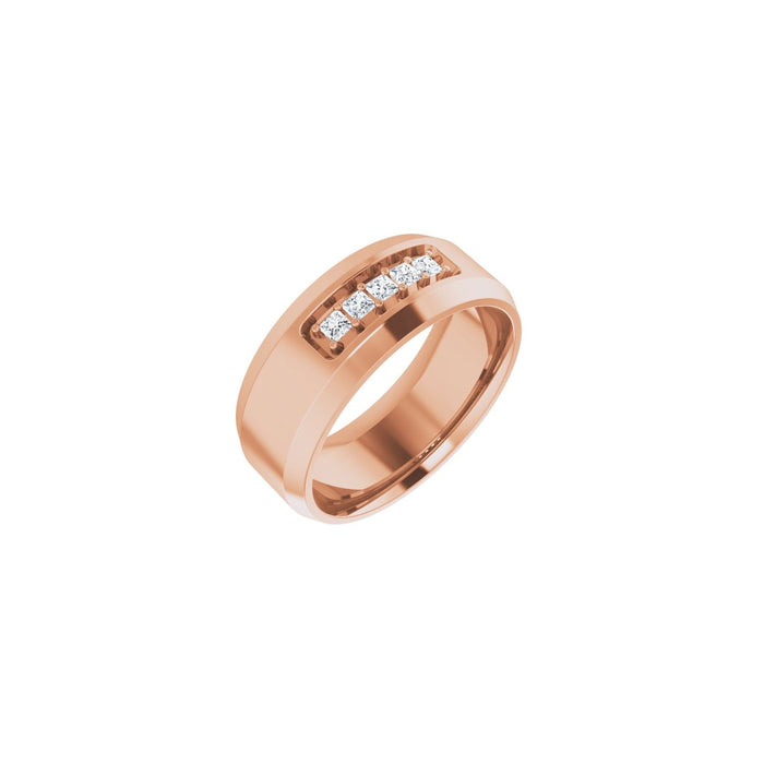 14K Rose Gold 1/5 CTW Lab-Grown Diamond Band