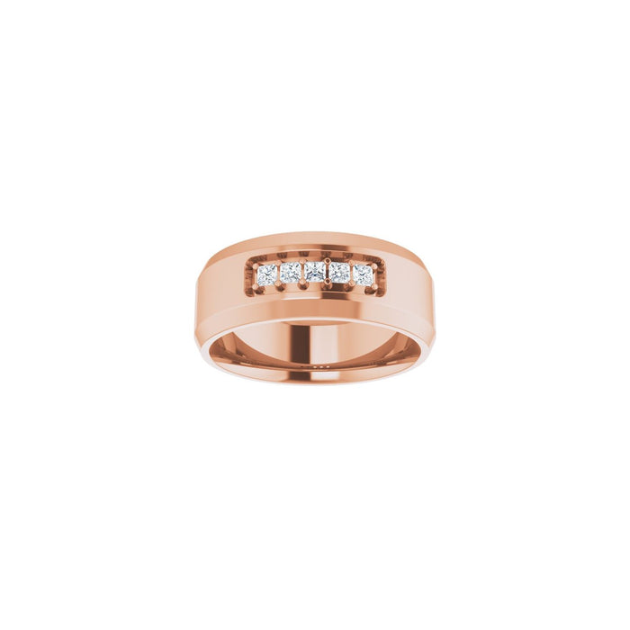 14K Rose Gold 1/5 CTW Lab-Grown Diamond Band