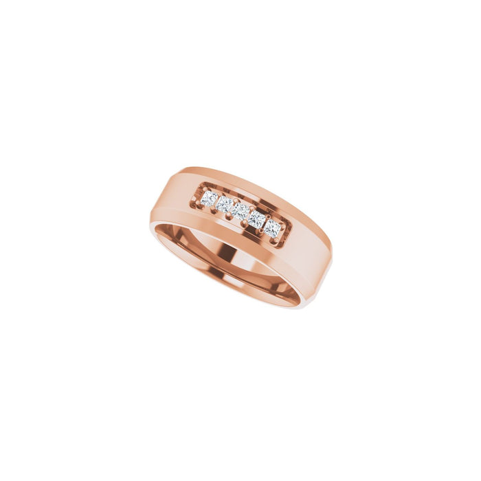 14K Rose Gold 1/5 CTW Lab-Grown Diamond Band