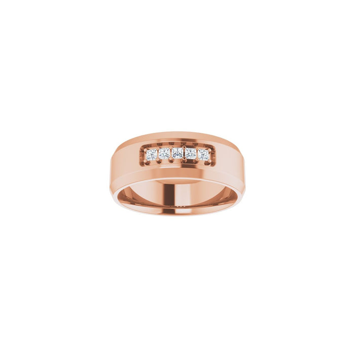 14K Rose Gold 1/5 CTW Lab-Grown Diamond Band