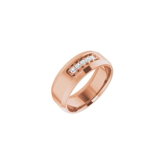 14K Rose Gold 1/5 CTW Lab-Grown Diamond Band