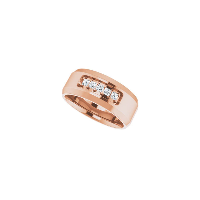 14K Rose Gold 1/5 CTW Lab-Grown Diamond Band