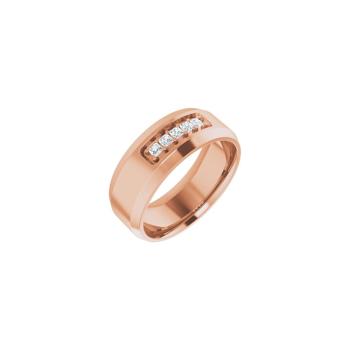 14K Rose Gold 1/5 CTW Lab-Grown Diamond Band