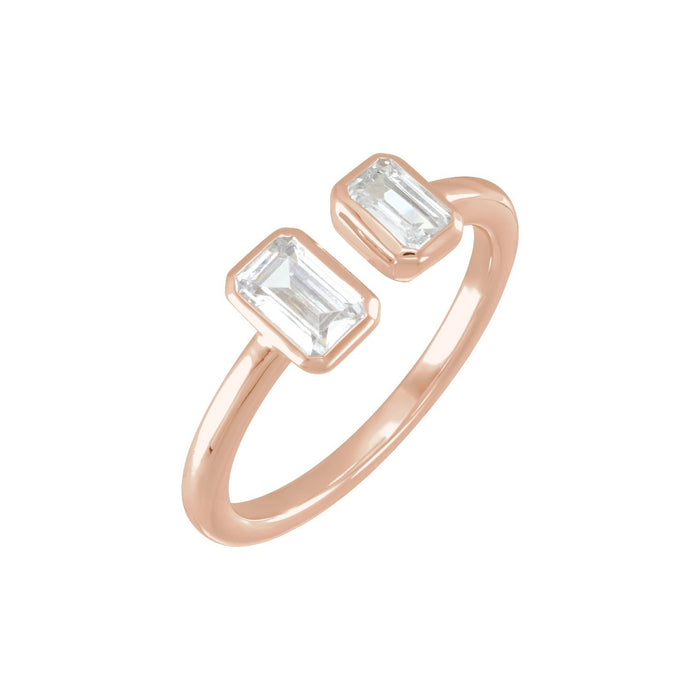 14K Rose Gold 1 CTW Lab-Grown Diamond Two-Stone Ring