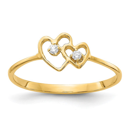 10K Polished .03ct. Diamond Heart Ring Mounting (10X9552)