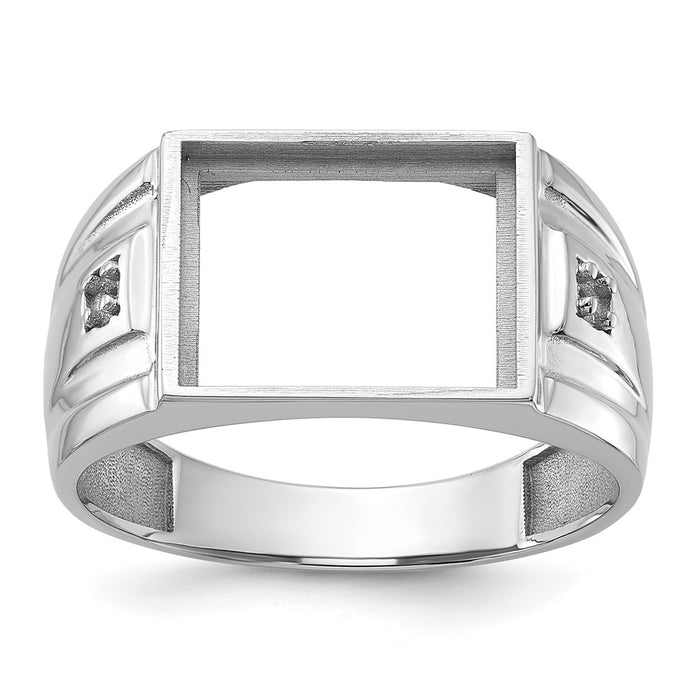 10K White Gold Men's ring mounting (10Y1543)