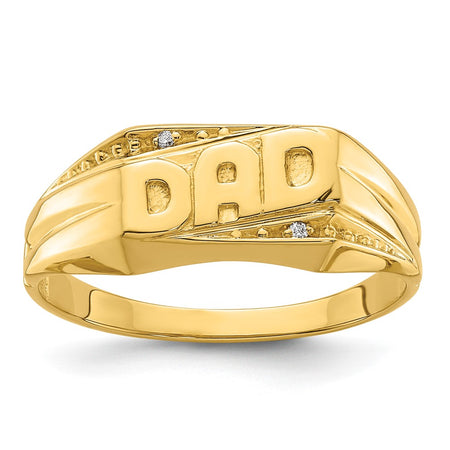 10K Polished Etched Edges Diamond DAD Ring Mounting (10Y1616)