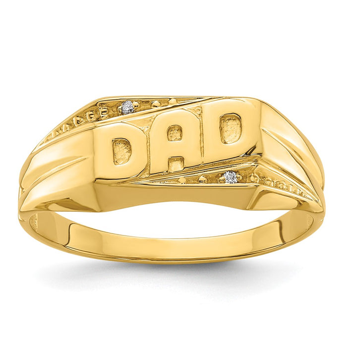10K Polished Etched Edges Diamond DAD Ring Mounting (10Y1616)