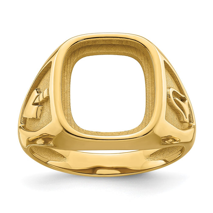 10k Men's Polished and Textured Masonic Ring Mounting (10Y4084)