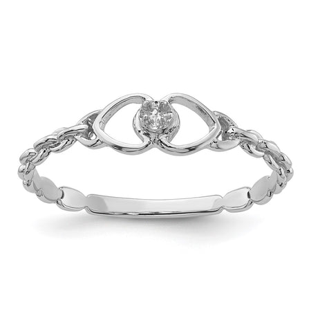 10K White Gold .01ct. Diamond Heart Ring Mounting (10Y4201)