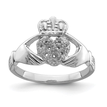 10K White Gold Claddagh Ring Mounting (10Y6308)