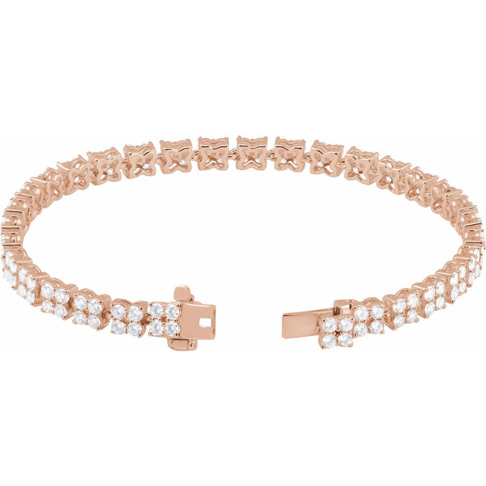 14K Rose Gold 5 1/3 CTW Lab-Grown Diamond Line 7 1/4" Bracelet