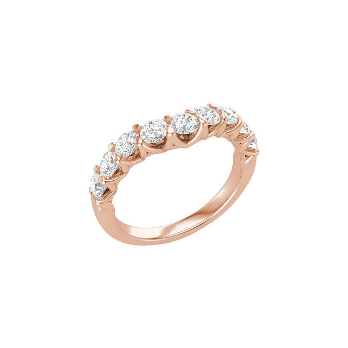 14K Rose Gold 1 CTW Lab-Grown Diamond Contour Band