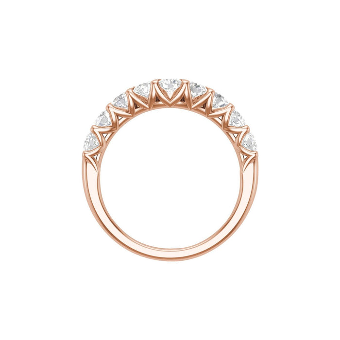 14K Rose Gold 1 CTW Lab-Grown Diamond Contour Band