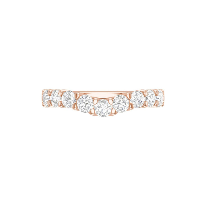 14K Rose Gold 1 CTW Lab-Grown Diamond Contour Band