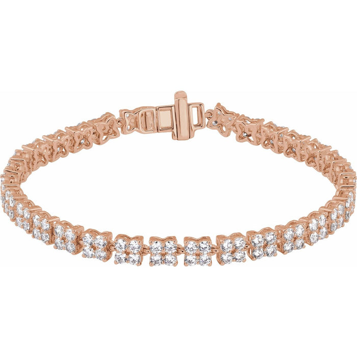14K Rose Gold 5 1/3 CTW Lab-Grown Diamond Line 7 1/4" Bracelet