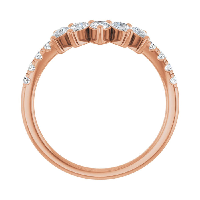 14K Rose Gold 3/4 CTW Lab-Grown Diamond Contour Band