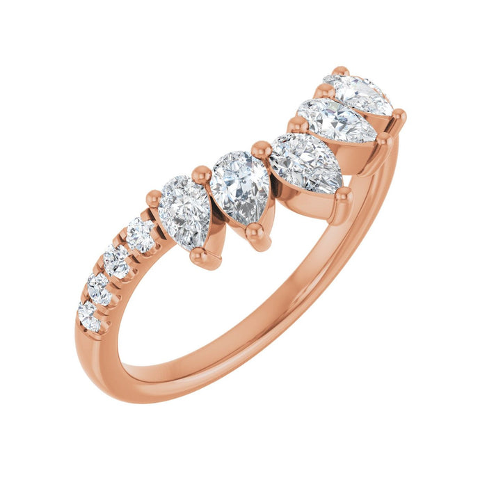 14K Rose Gold 3/4 CTW Lab-Grown Diamond Contour Band