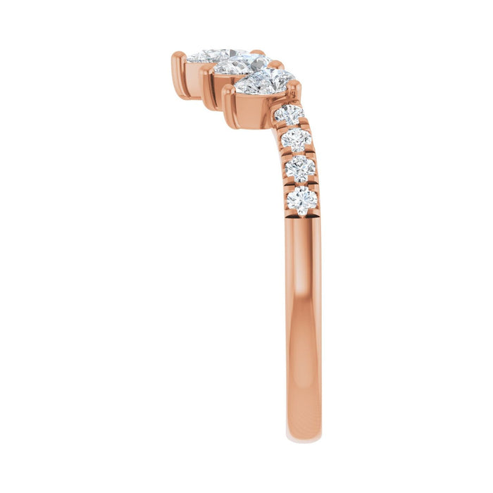 14K Rose Gold 3/4 CTW Lab-Grown Diamond Contour Band
