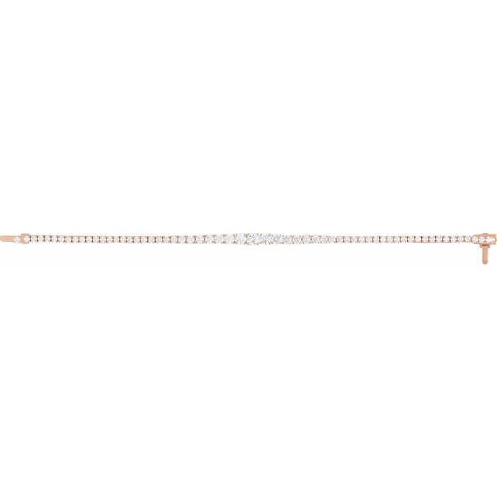 14K Rose Gold 6 CTW Lab-Grown Diamond Line 7" Bracelet