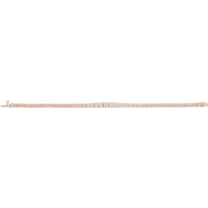 14K Rose Gold 6 CTW Lab-Grown Diamond Line 7" Bracelet