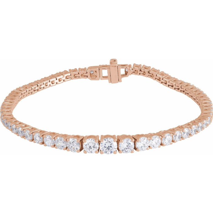 14K Rose Gold 6 CTW Lab-Grown Diamond Line 7" Bracelet