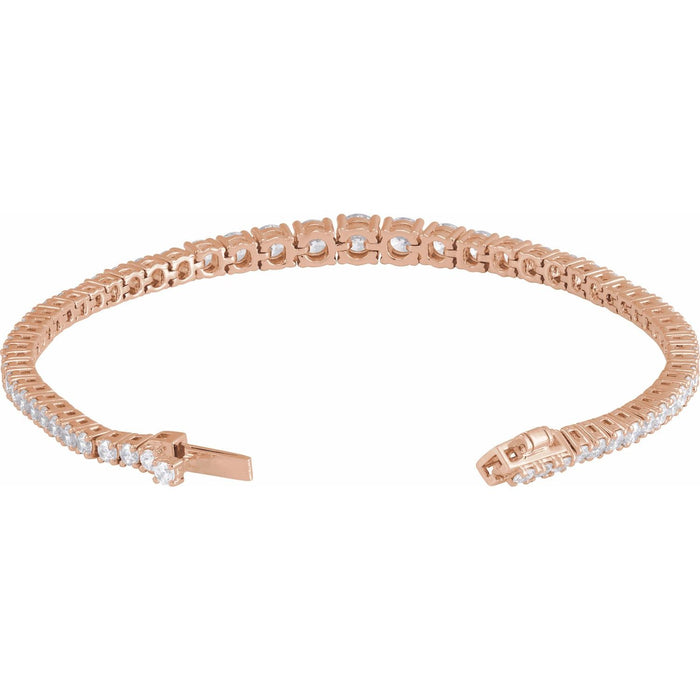 14K Rose Gold 6 CTW Lab-Grown Diamond Line 7" Bracelet