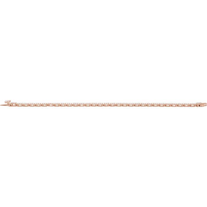 14K Rose Gold 5 1/3 CTW Lab-Grown Diamond Line 7 1/4" Bracelet