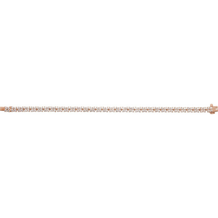 14K Rose Gold 5 1/3 CTW Lab-Grown Diamond Line 7 1/4" Bracelet