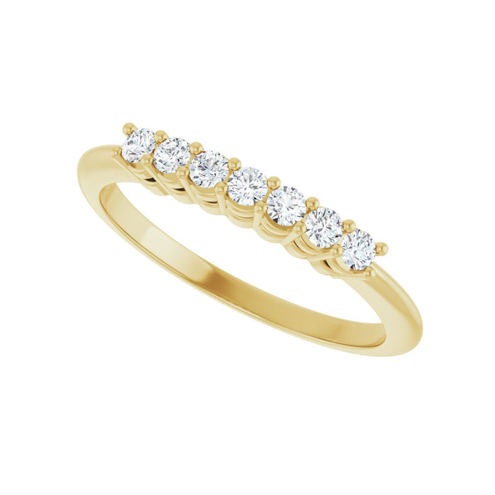 14K Yellow Gold 1/5 CTW Lab-Grown Diamond 7-Stone Anniversary Band