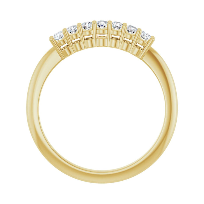 14K Yellow Gold 1/5 CTW Lab-Grown Diamond 7-Stone Anniversary Band