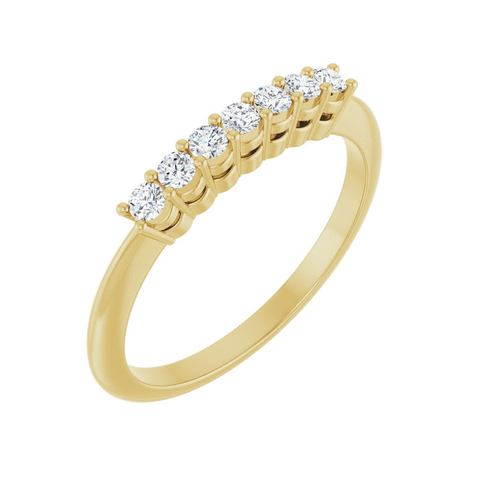 14K Yellow Gold 1/5 CTW Lab-Grown Diamond 7-Stone Anniversary Band
