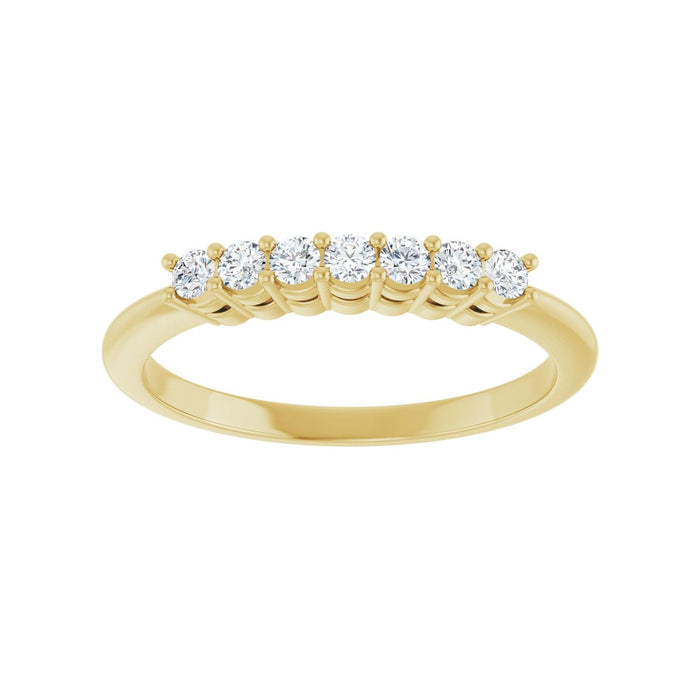 14K Yellow Gold 1/5 CTW Lab-Grown Diamond 7-Stone Anniversary Band
