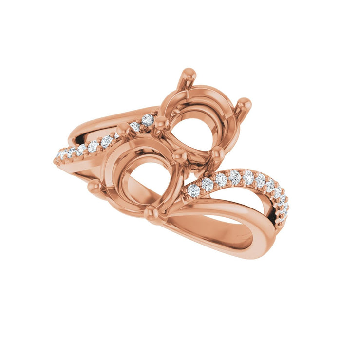 14K Rose Gold 6.5 mm Round 1/6  CTW Lab-Grown Diamond Semi-Set Engagement Ring