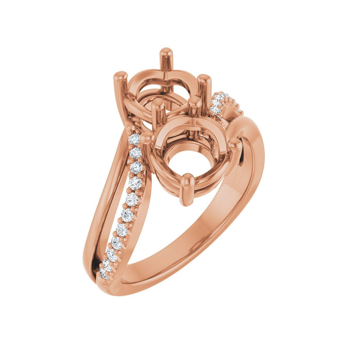 14K Rose Gold 6.5 mm Round 1/6  CTW Lab-Grown Diamond Semi-Set Engagement Ring