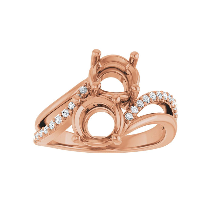 14K Rose Gold 6.5 mm Round 1/6  CTW Lab-Grown Diamond Semi-Set Engagement Ring